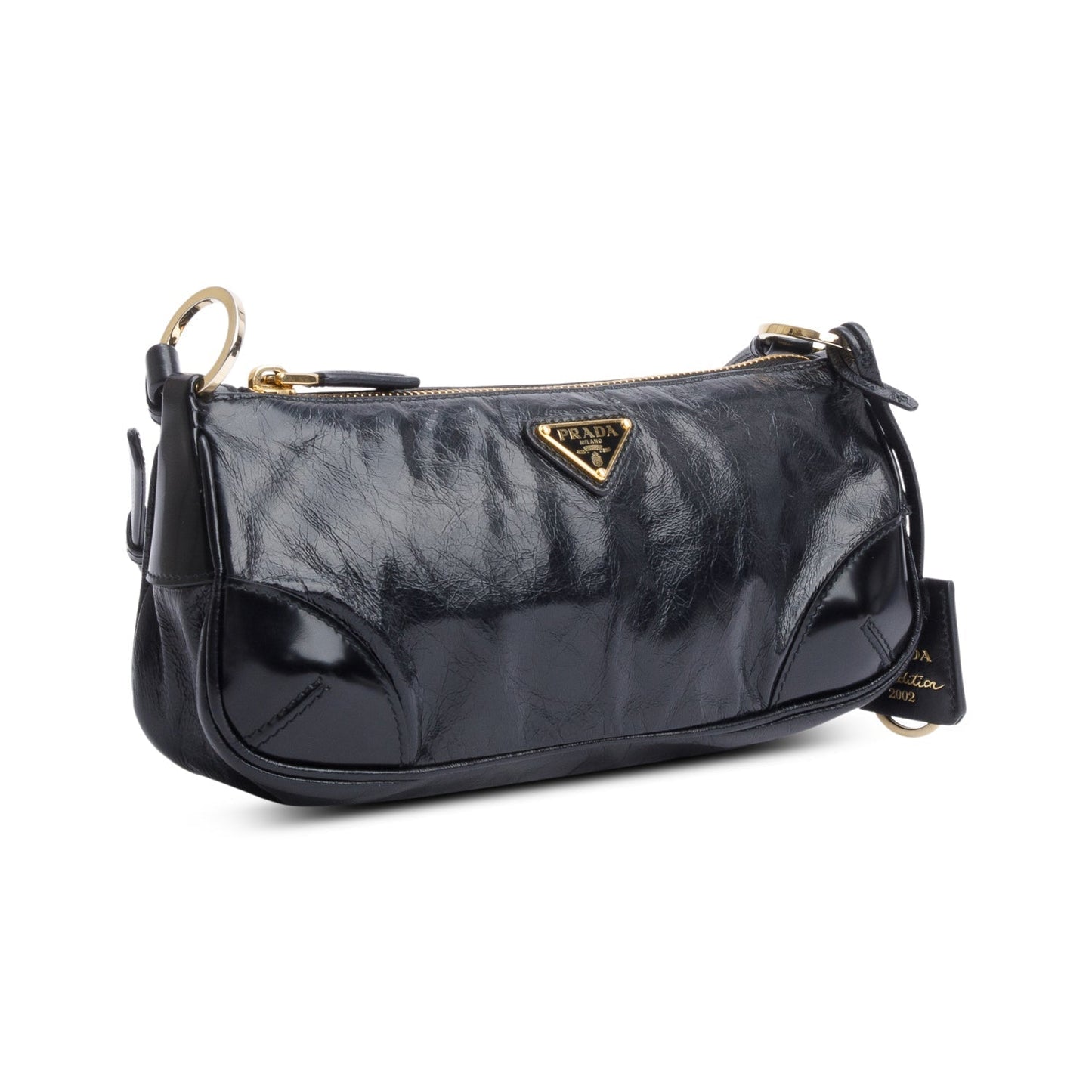 Prada Black Re-Edition 2002 Small Leather Shoulder Bag