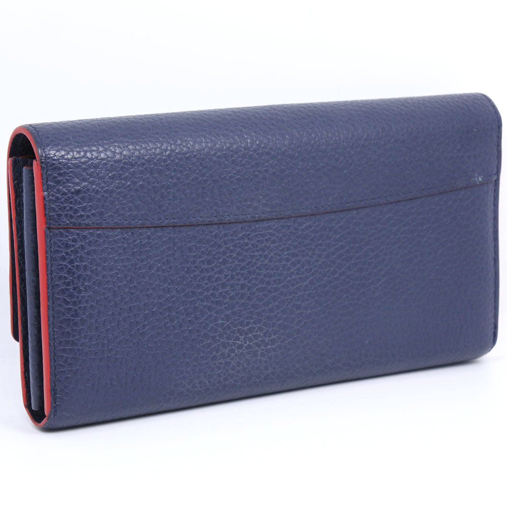 LOUIS VUITTON Long Wallet Purse M63739 leather Navy Taurillon Clemence Portefeuille Capsine unisex(Unisex)