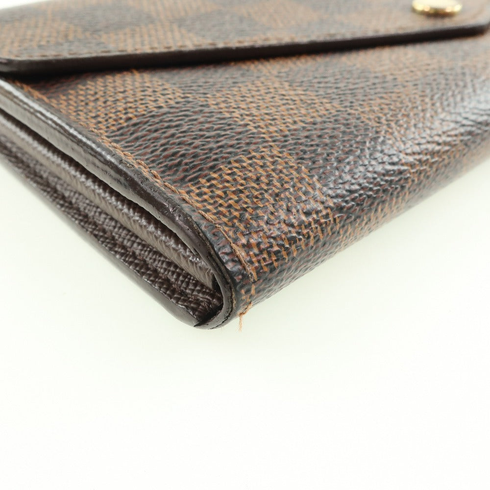 LOUIS VUITTON Long Wallet Purse N63209 Damier canvas Brown Portefeuille Sara Women(Unisex)