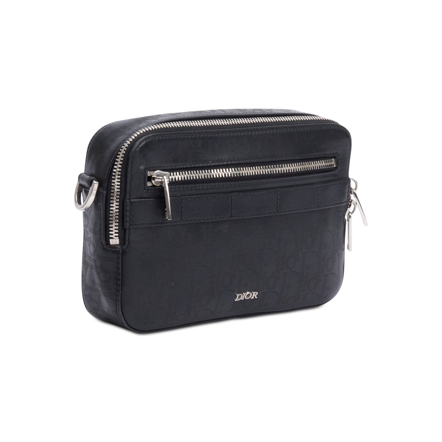 Christian Dior 2021 Black Oblique Galaxy Leather Safari Messenger Bag