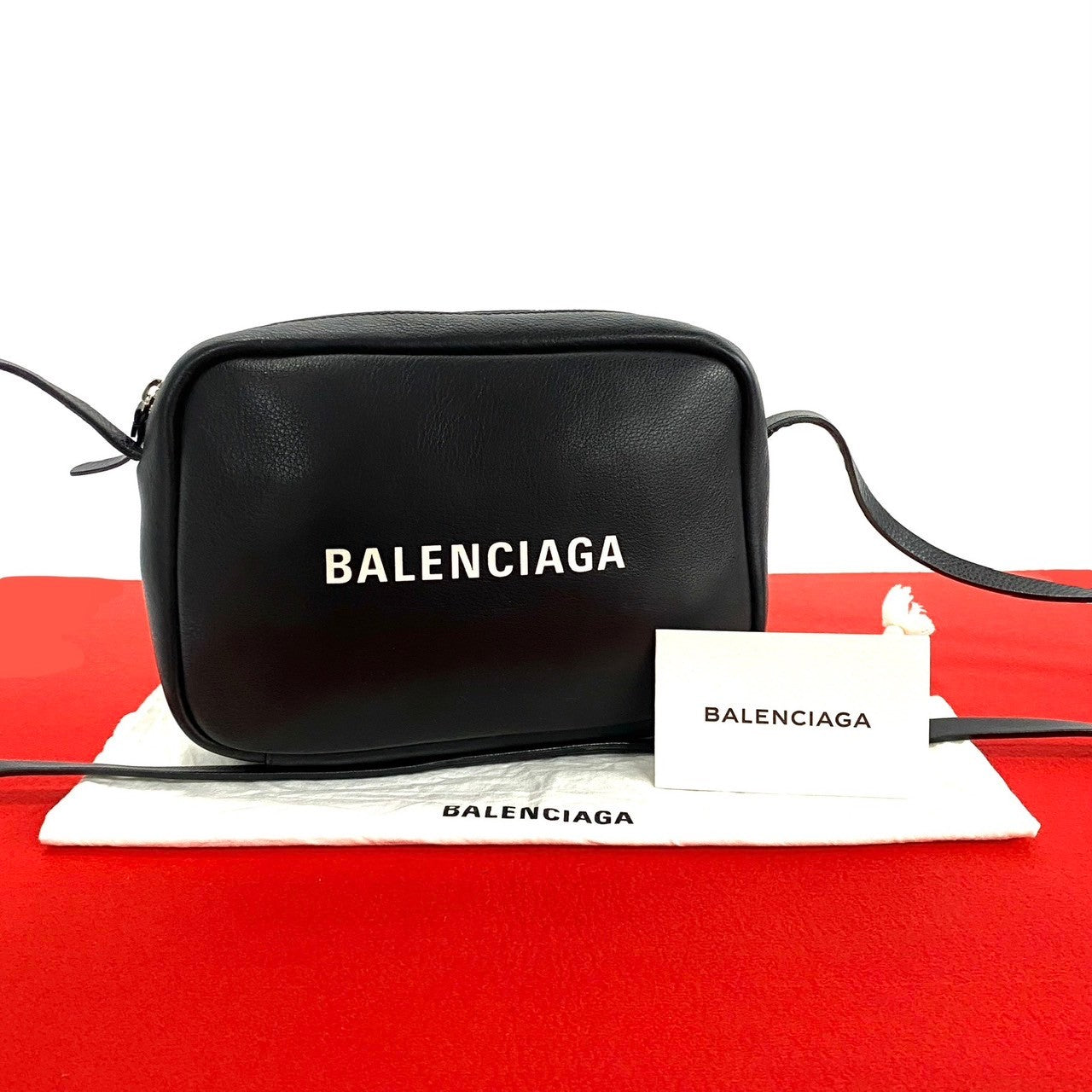 BALENCIAGA Shoulder Bag leather black Everyday camera bag Women