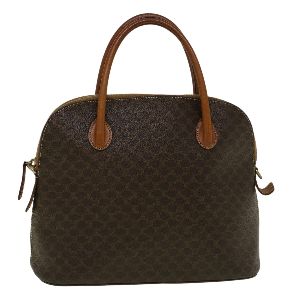 Luxury CELINE Macadam Canvas Hand Bag PVC Leather Brown  59246