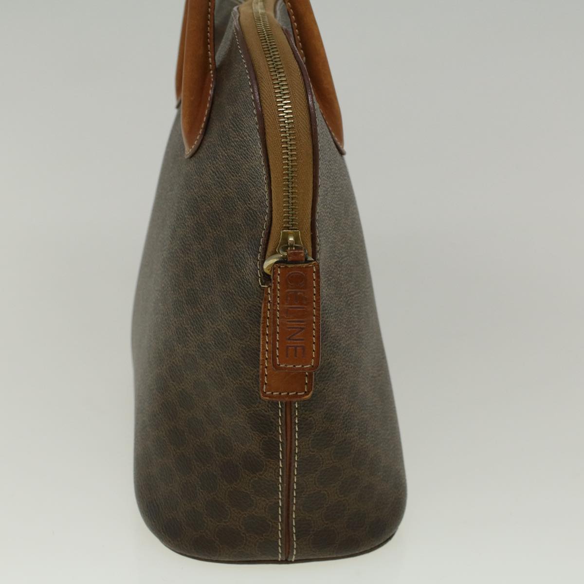 Luxury CELINE Macadam Canvas Hand Bag PVC Leather Brown  59246