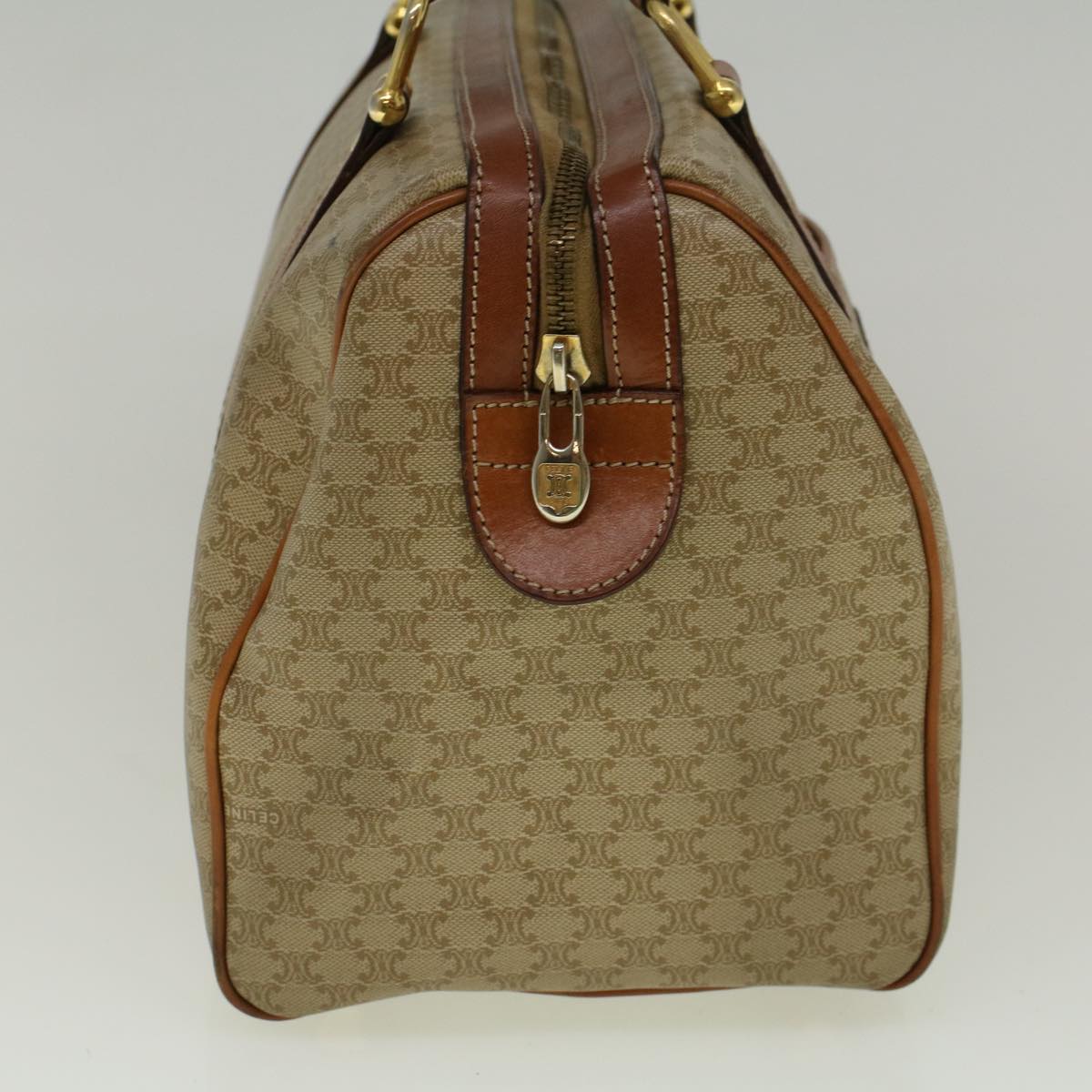 Luxury CELINE Macadam Canvas Hand Bag PVC Leather Beige  59247