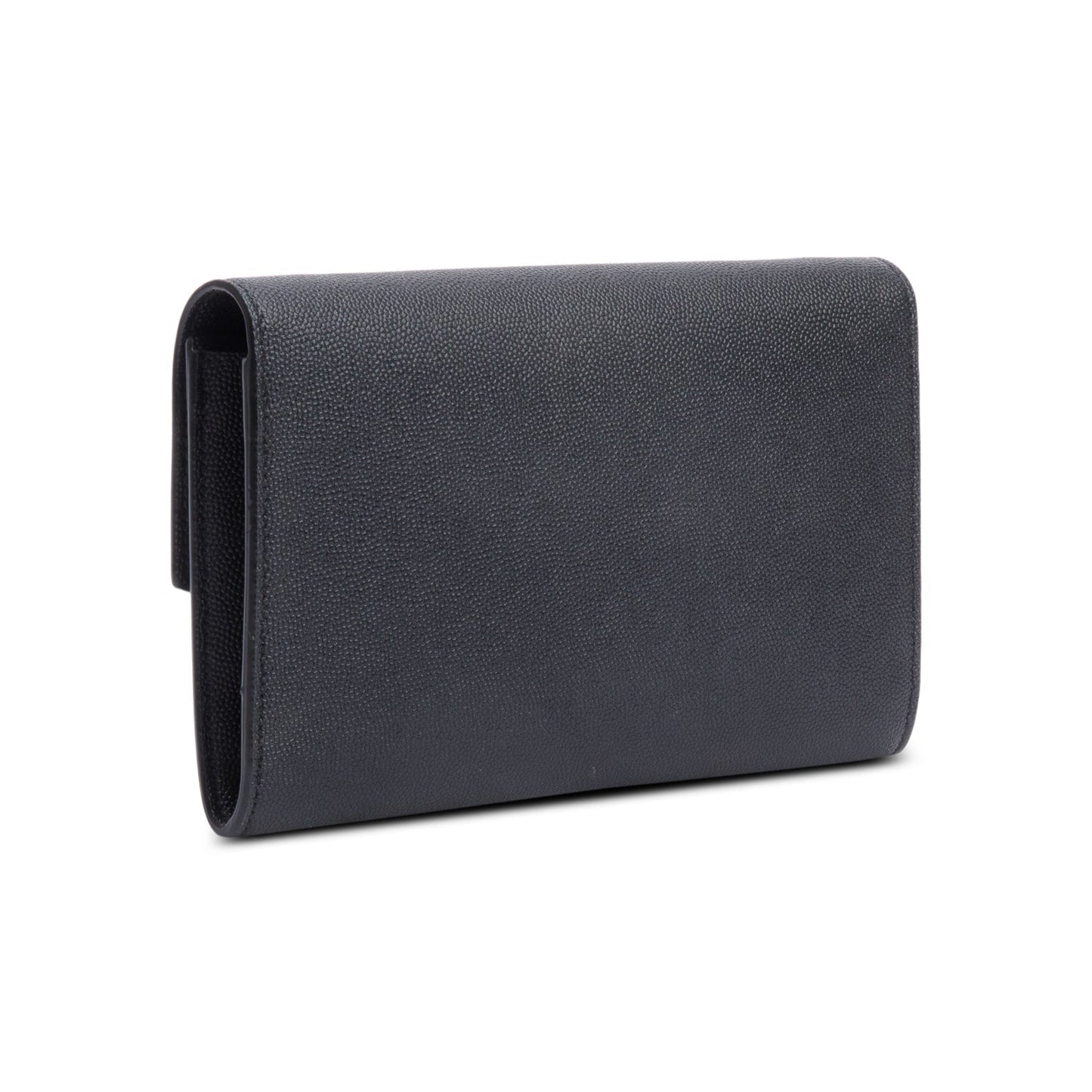 Saint Laurent 2021 Black Grain De Poudre Leather Uptown Chain Wallet