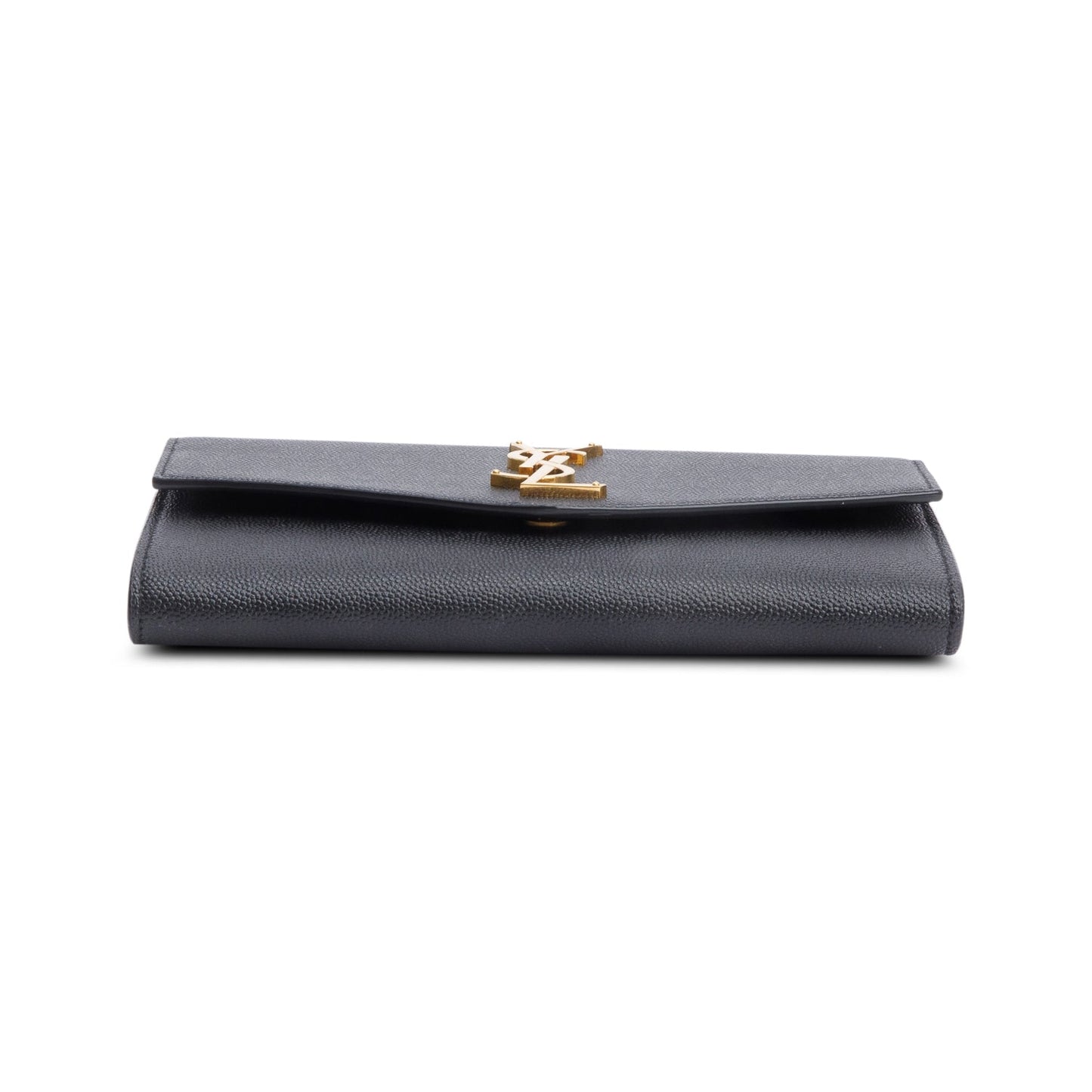 Saint Laurent 2021 Black Grain De Poudre Leather Uptown Chain Wallet