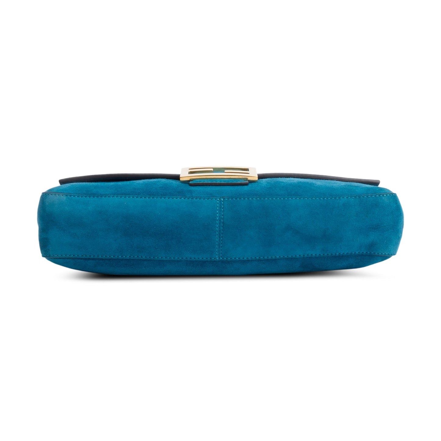 Fendi Blue Suede Large Baguette Shoulder Bag