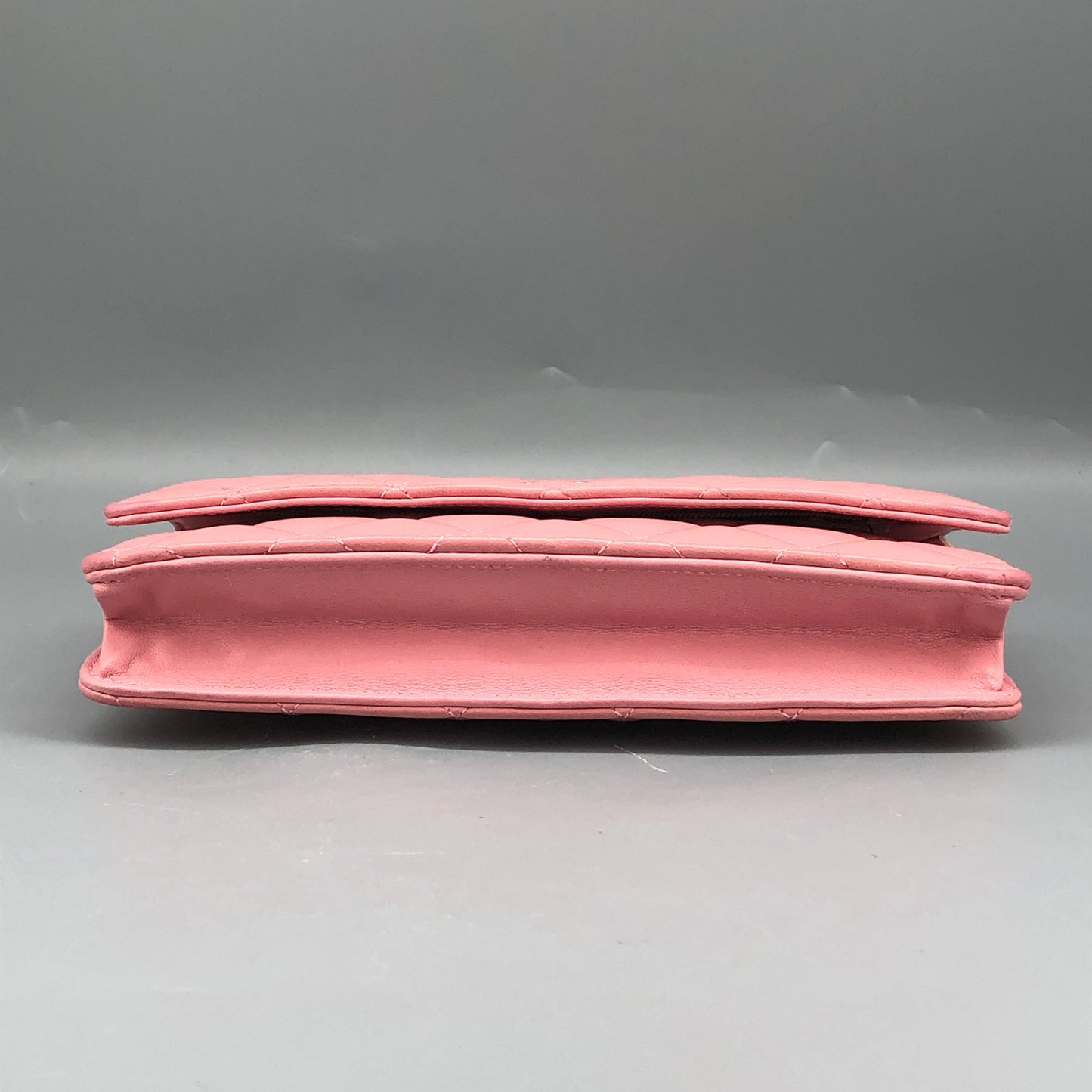 Chanel Light Pink Quilted Leather Wallet on Chain