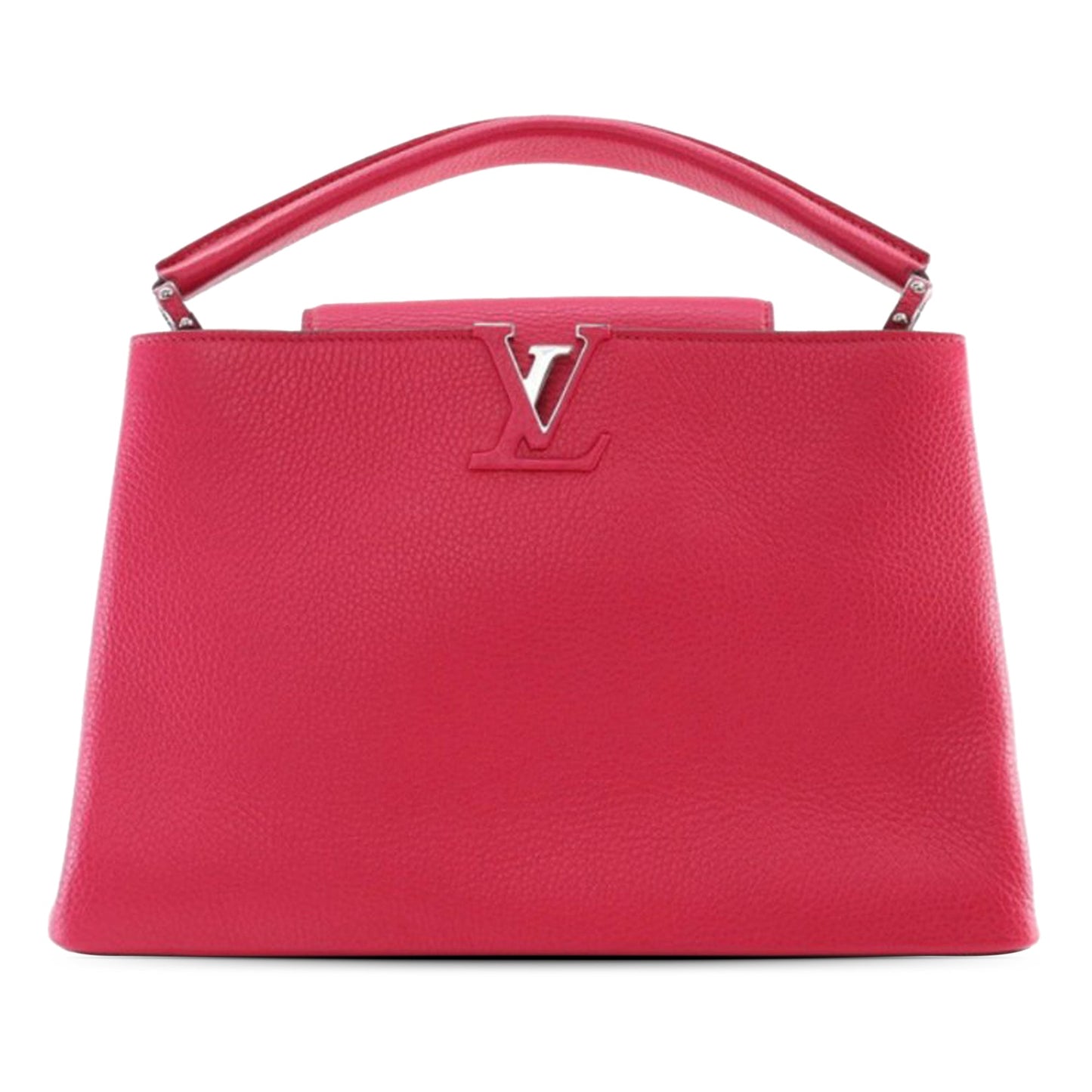 Red Louis Vuitton Taurillon Capucines MM Satchel