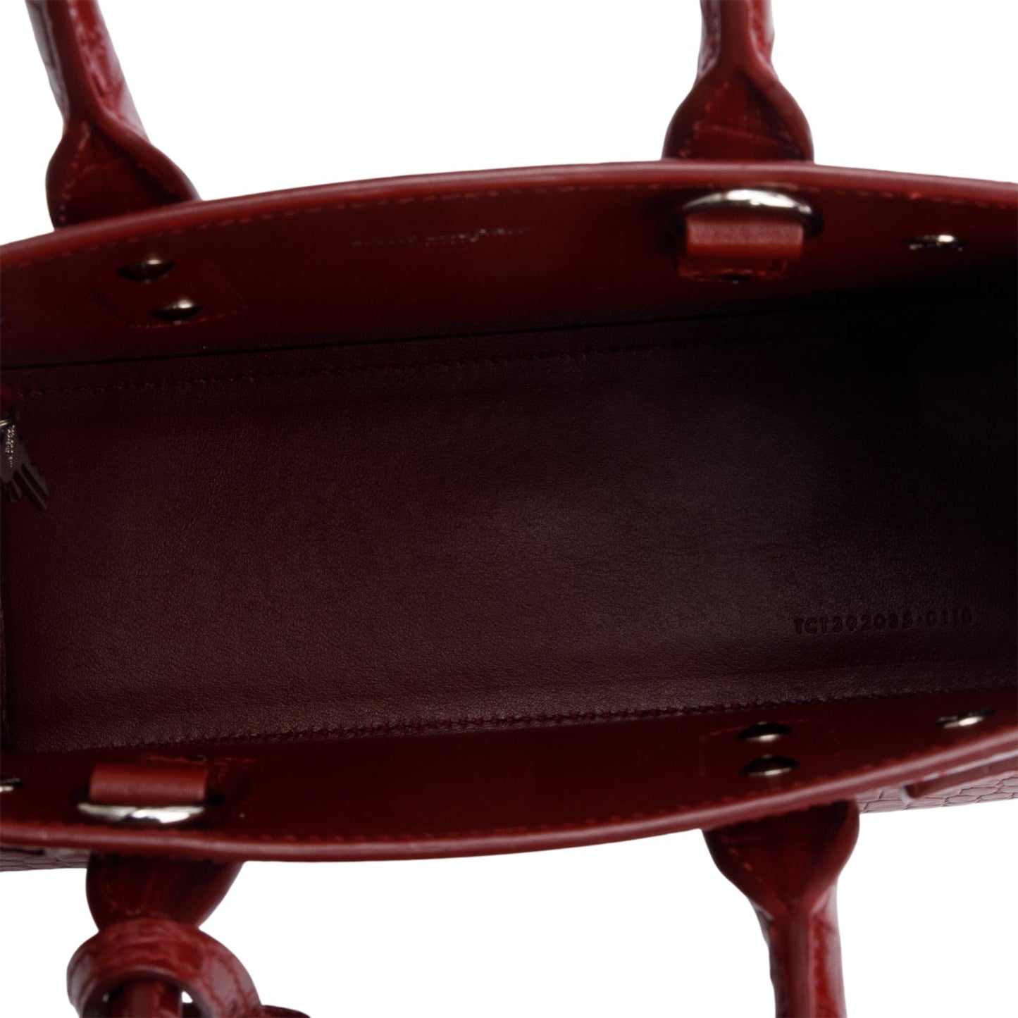 Saint Laurent Burgundy Crocodile Embossed Leather Nano Sac De Jour