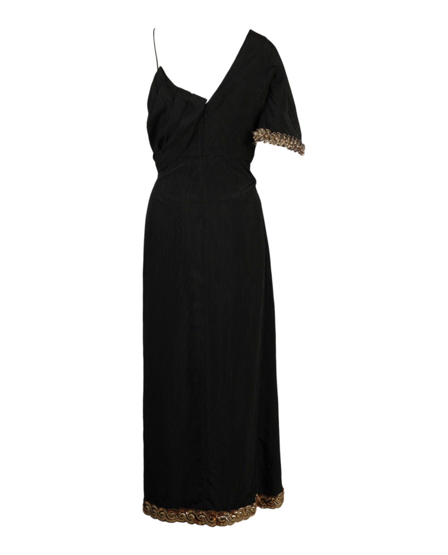 Gucci Womens Beaded Draped Midi Dress
