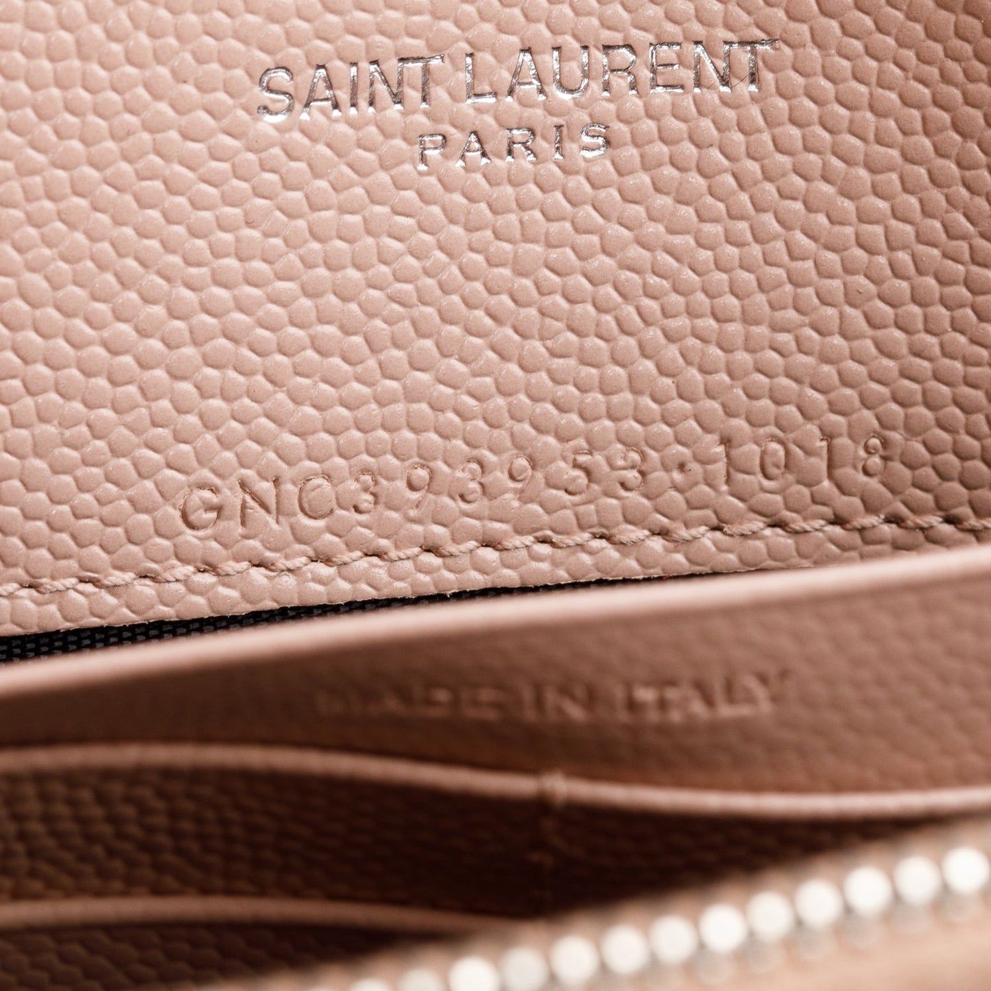 Saint Laurent Pink Cassandre Matelasse Envelope Chain Wallet