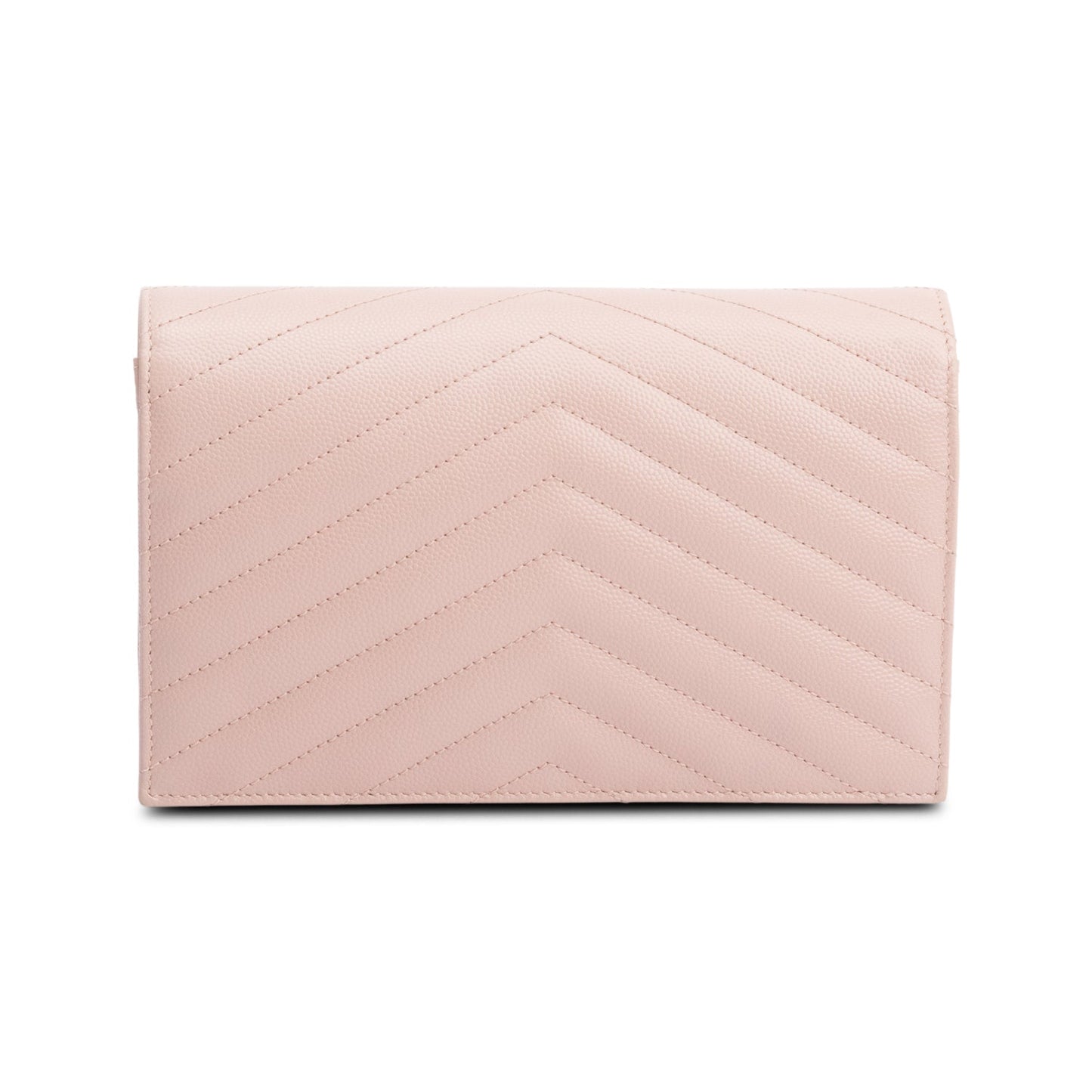 Saint Laurent Pink Cassandre Matelasse Envelope Chain Wallet