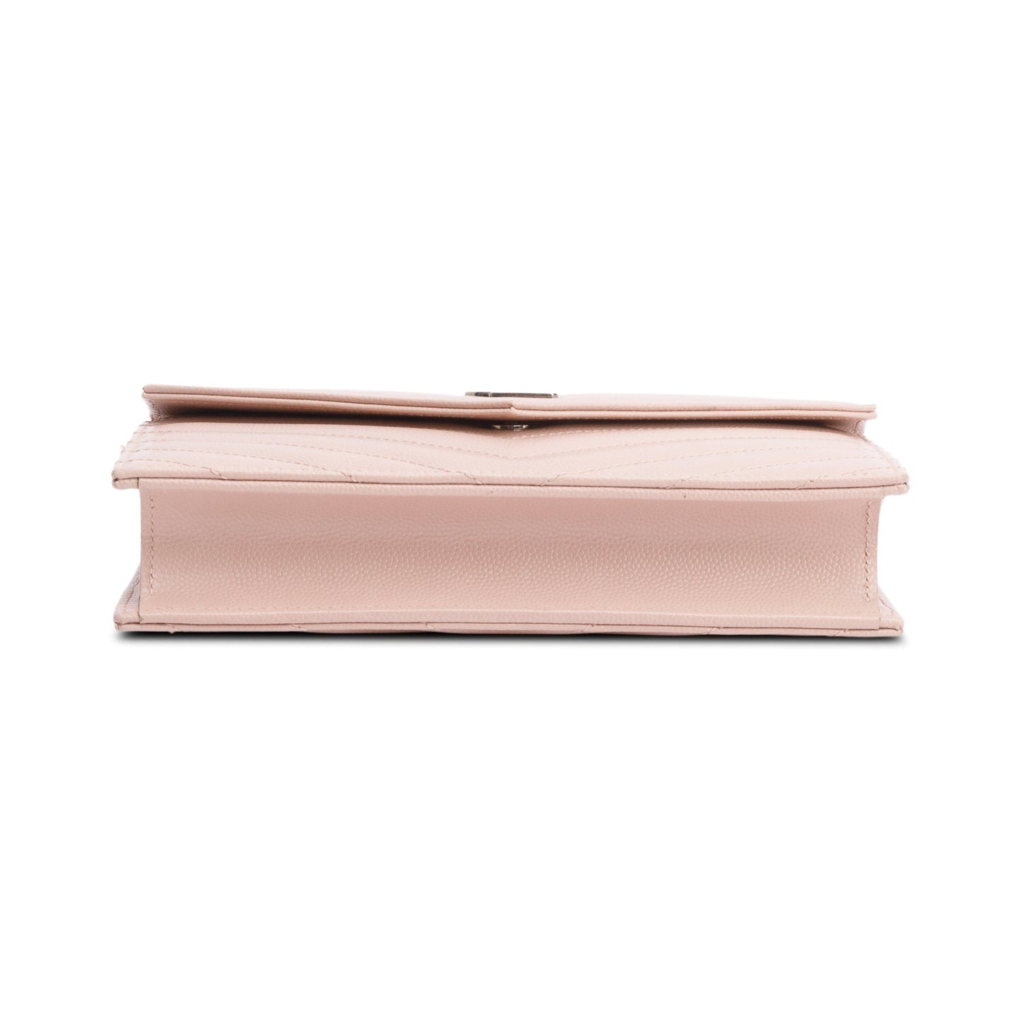 Saint Laurent Pink Cassandre Matelasse Envelope Chain Wallet