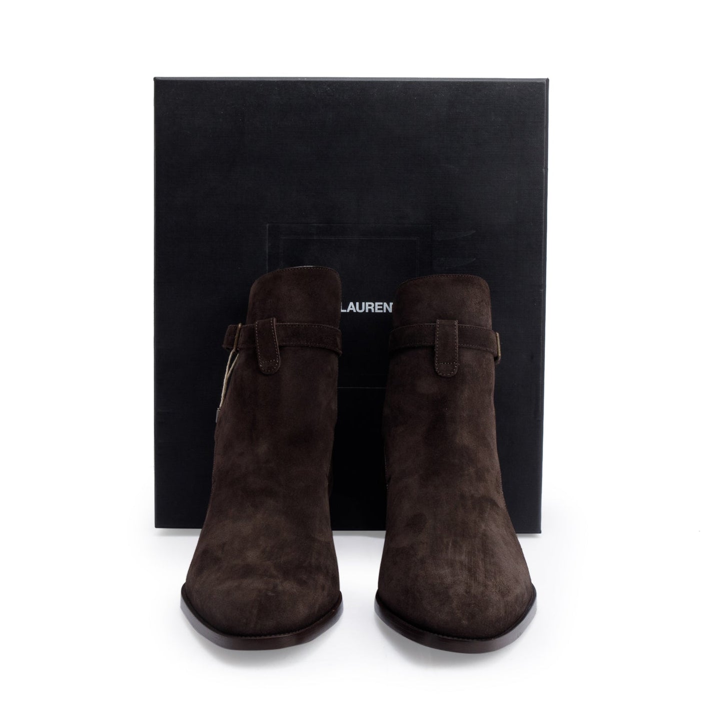 Saint Laurent Brown Suede Wyatt 30 Jodhpur Ankle Boots, Size 44