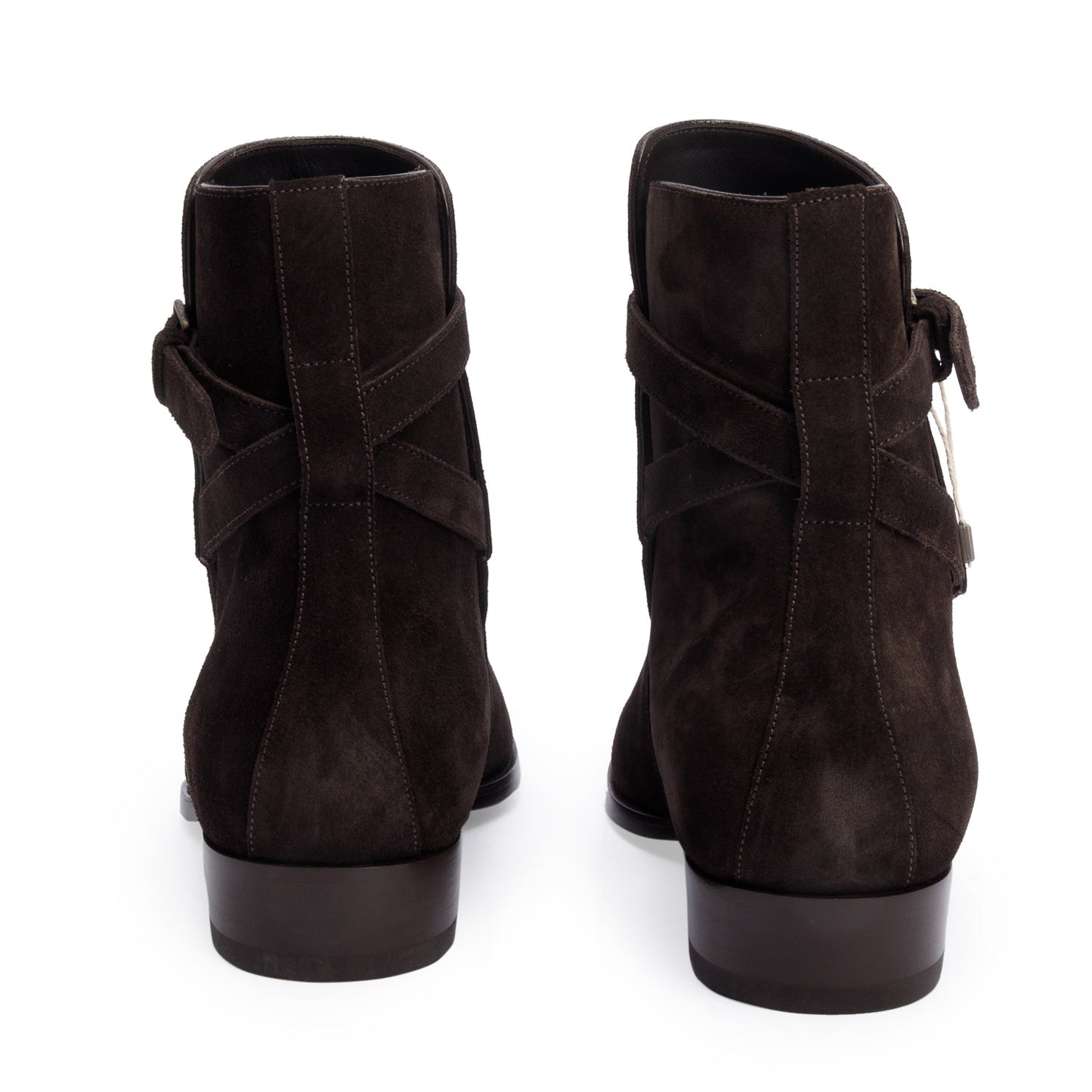 Saint Laurent Brown Suede Wyatt 30 Jodhpur Ankle Boots, Size 44