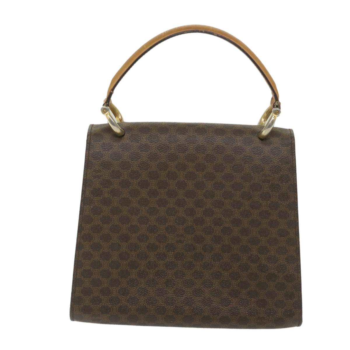 Luxury CELINE Macadam Canvas Hand Bag PVC Leather Brown  59942