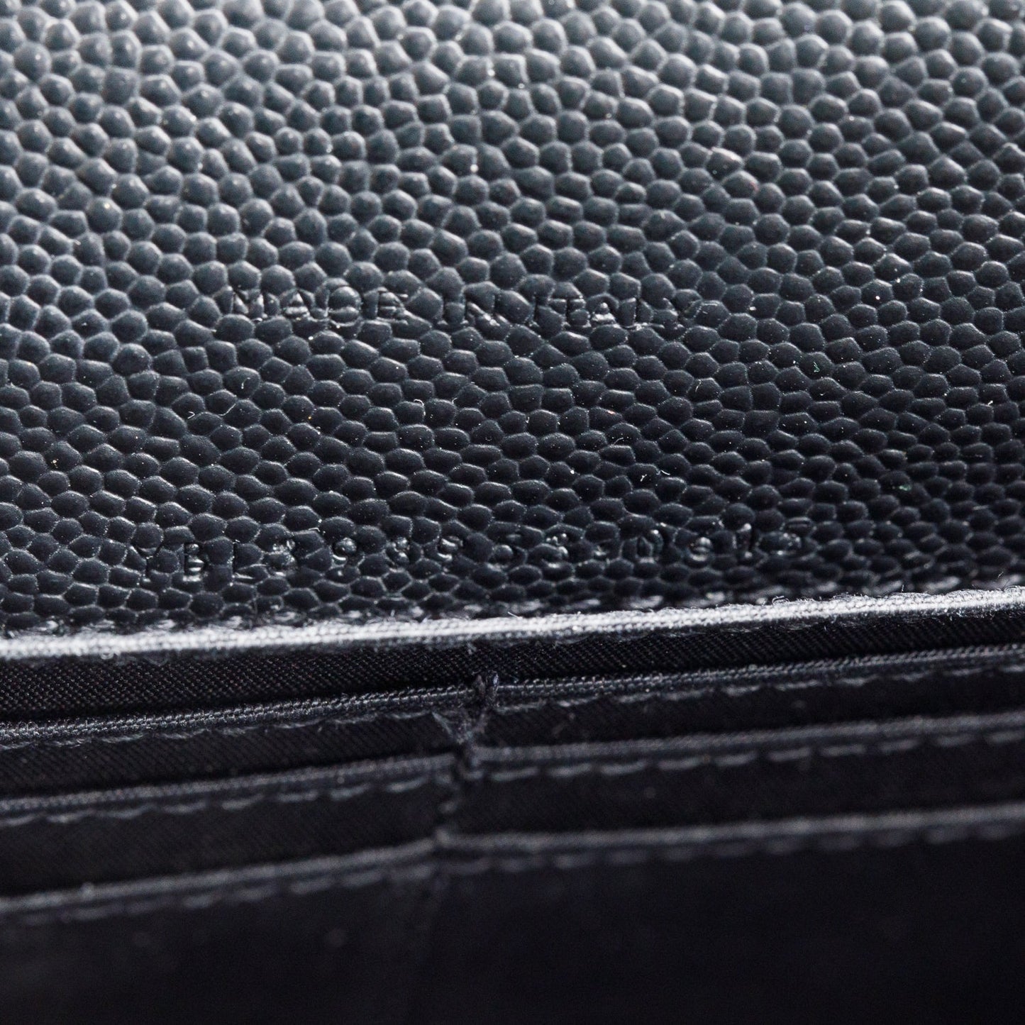 Saint Laurent Black Grain De Poudre Leather Cassandre Envelope Chain Wallet