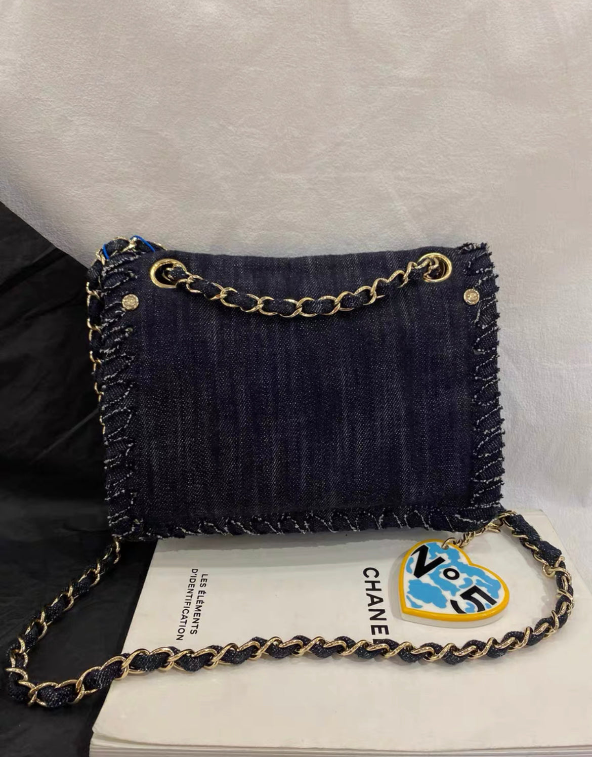 CHANEL 2006  NIGHT FLIGHT DENIM REISSUE AIRPLANE RAINBOW BAG 24K GHW