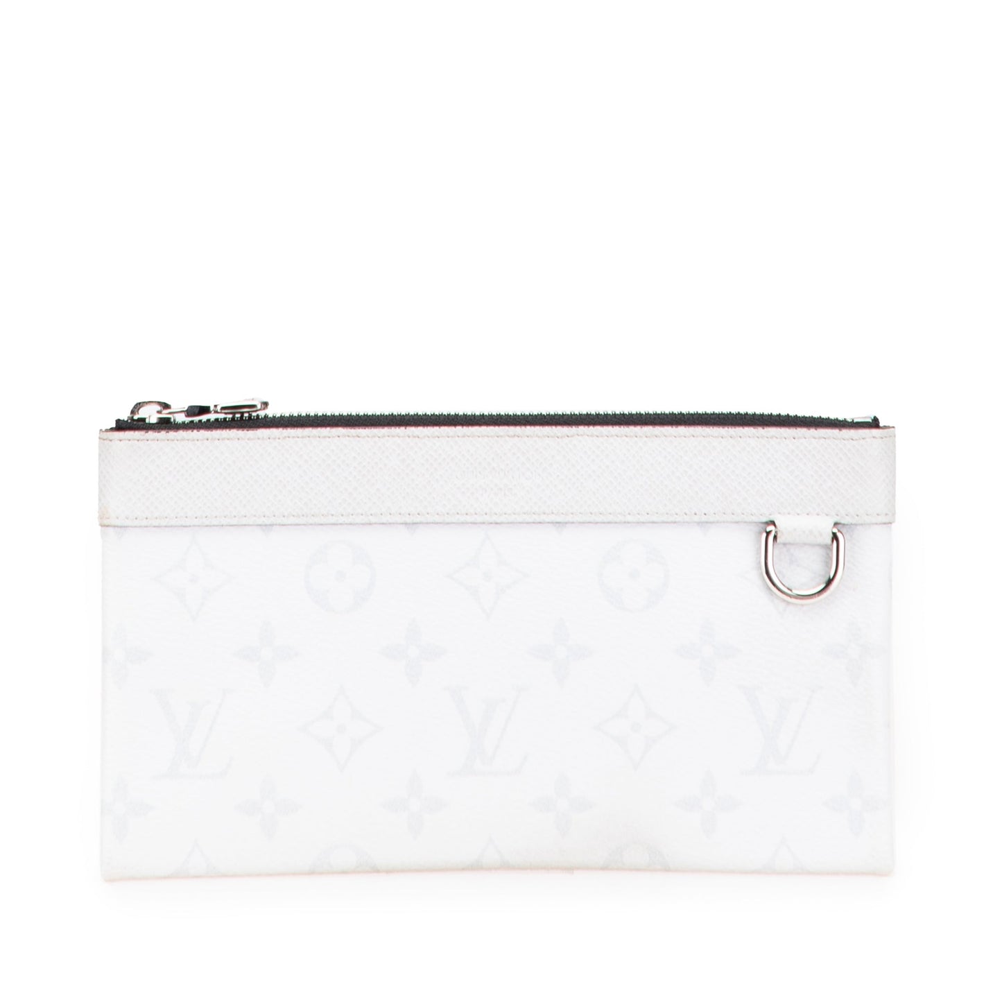 White Louis Vuitton Monogram Taigarama Pochette Discovery PM Clutch Bag