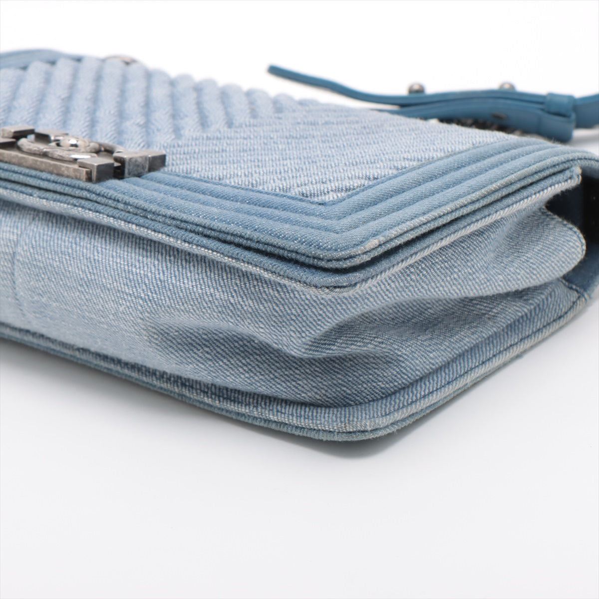 Chanel Blue Denim Chain Shoulder Bag