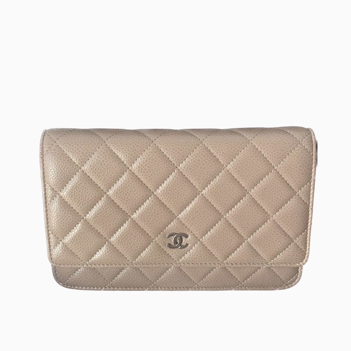 Chanel Wallet on Chain WOC Beige with Silver hardware