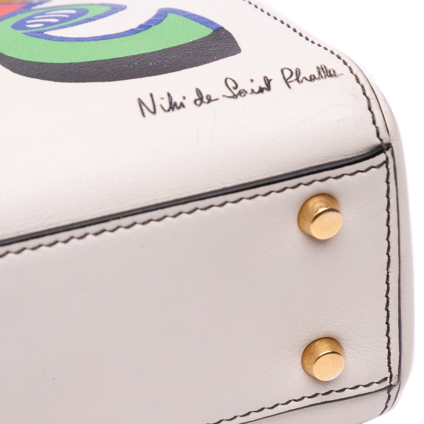 White Dior DiorAmour Niki De Saint Phalle Mini Calfskin Love Lady Dior Satchel