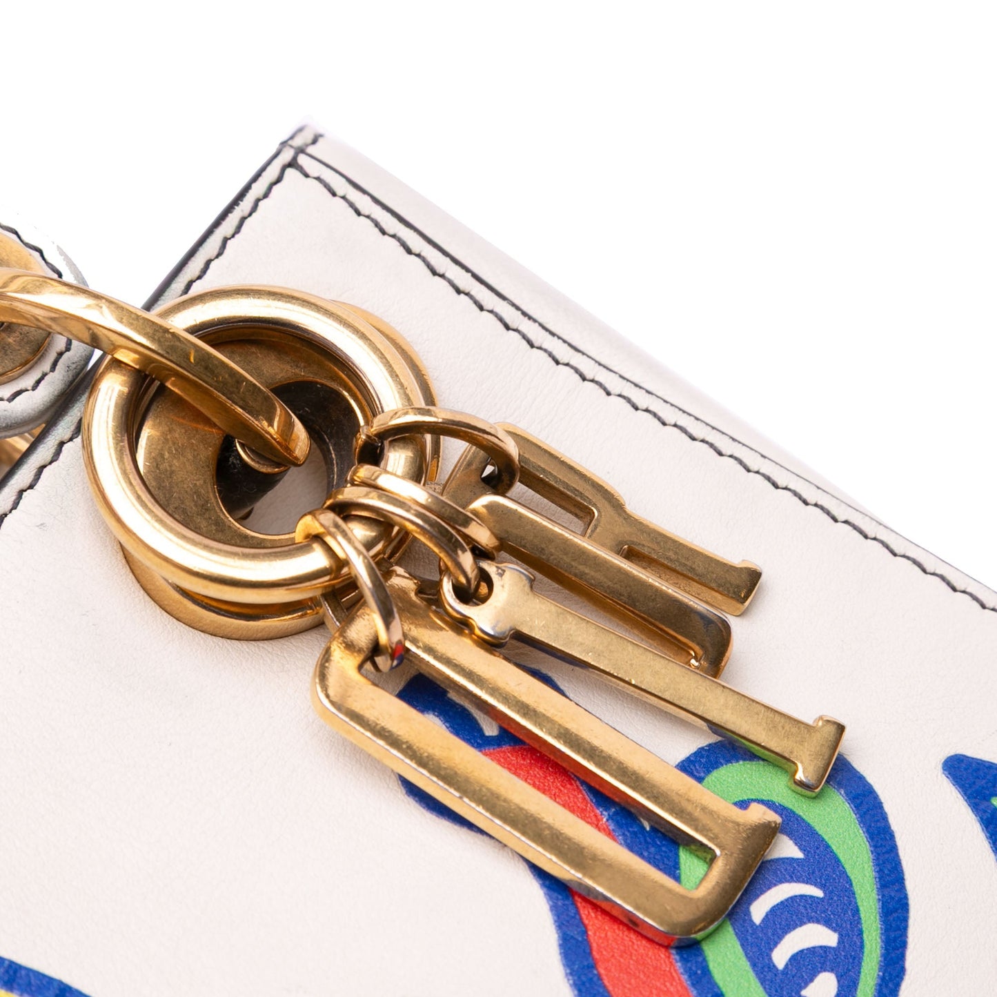 White Dior DiorAmour Niki De Saint Phalle Mini Calfskin Love Lady Dior Satchel