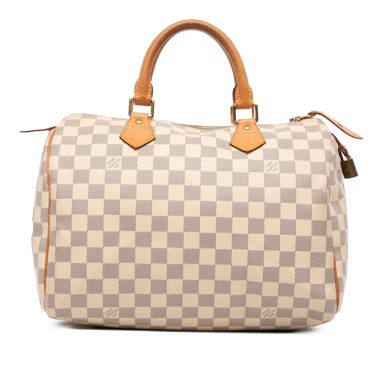 White Louis Vuitton Damier Azur Speedy 30 Boston Bag