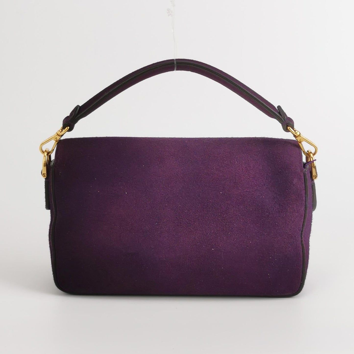 Fendi Baguette Mini Purple Suede Gold Hardware Crossbody Bag