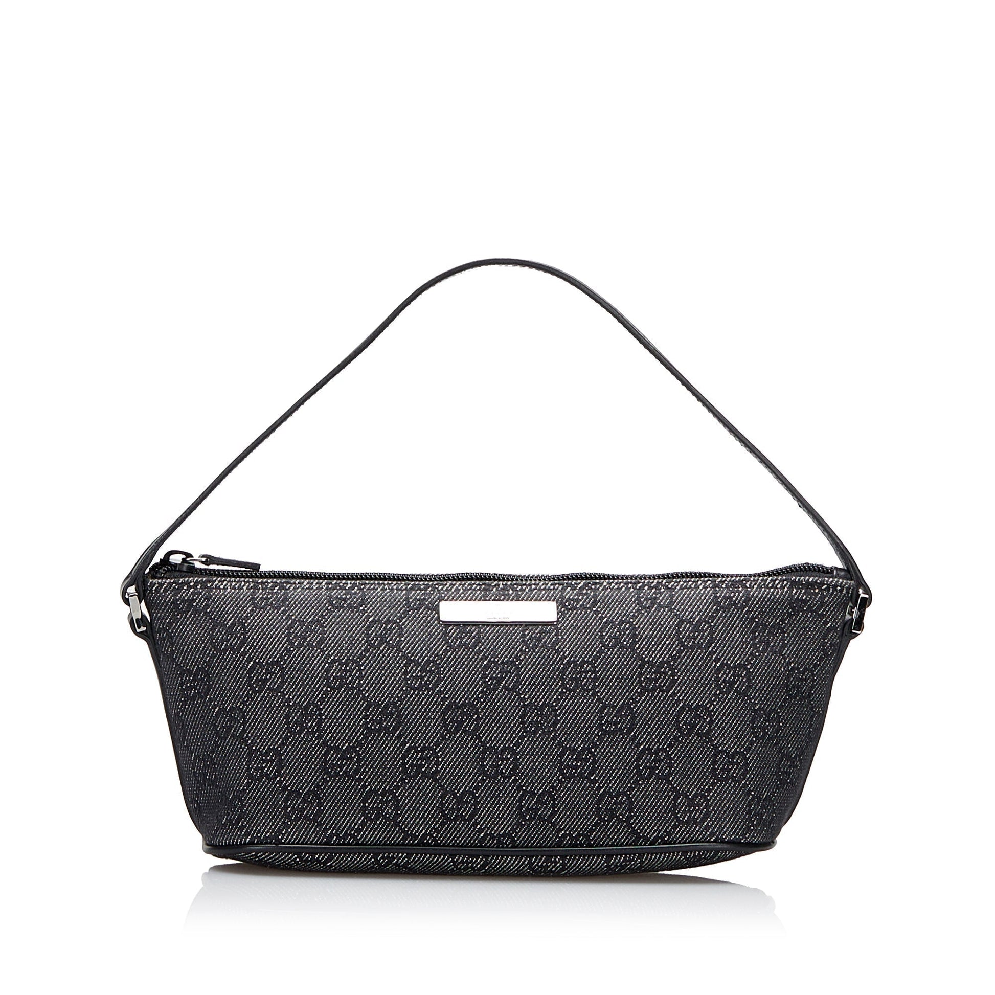 Gucci Leather Canvas Shoulder Bag Style 37
