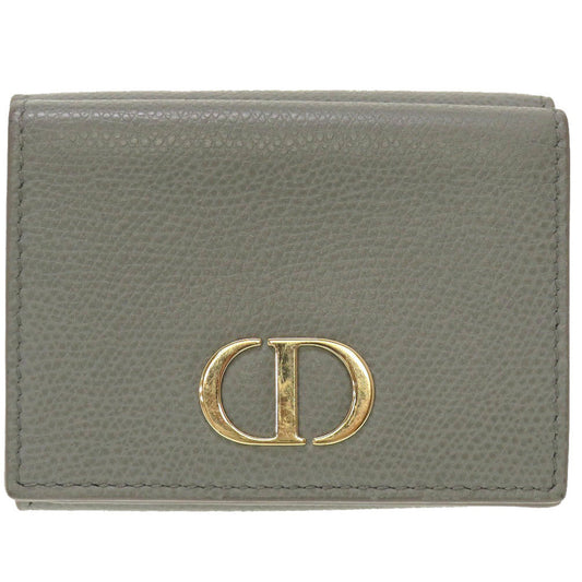 Christian Dior Tri-fold wallet leather gray Compact wallet