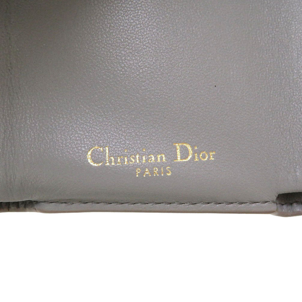 Christian Dior Tri-fold wallet leather gray Compact wallet