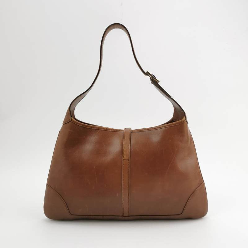 Gucci Jackie Vintage Medium Brown Leather Silver Hardware