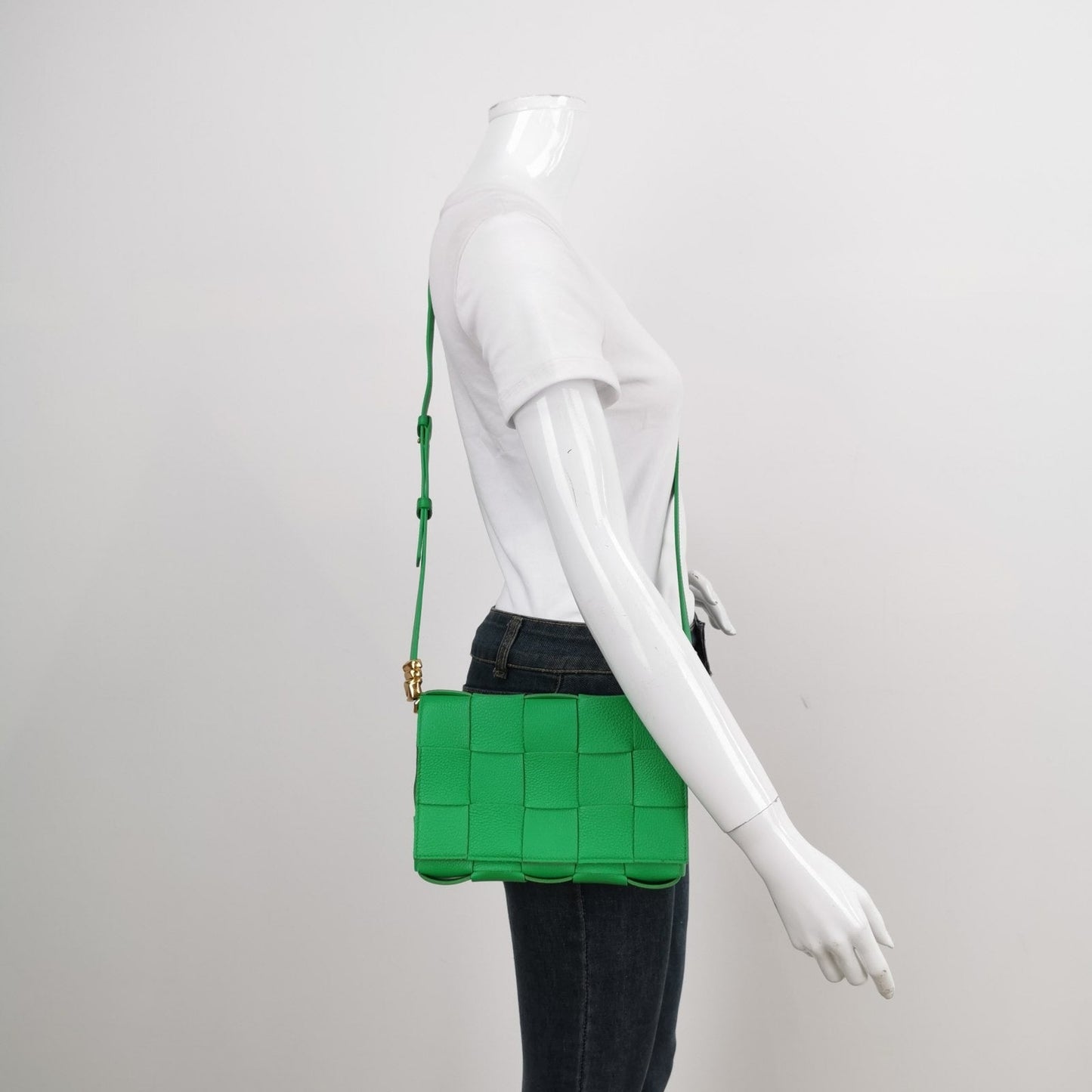 Bottega Veneta Cassette Parakeet Green Leather Crossbody Bag