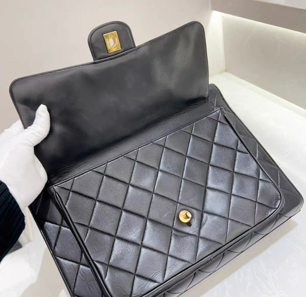 Chanel Rare  Gold Top Handle Business Portfolio Briefcase