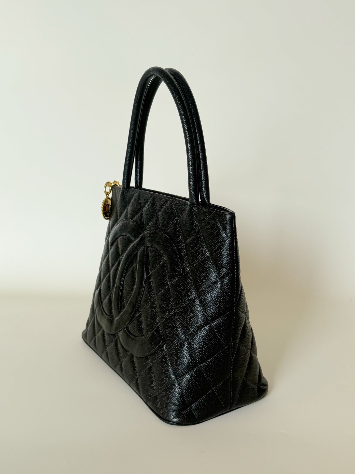 Chanel Medallion Quilted Caviar Tote