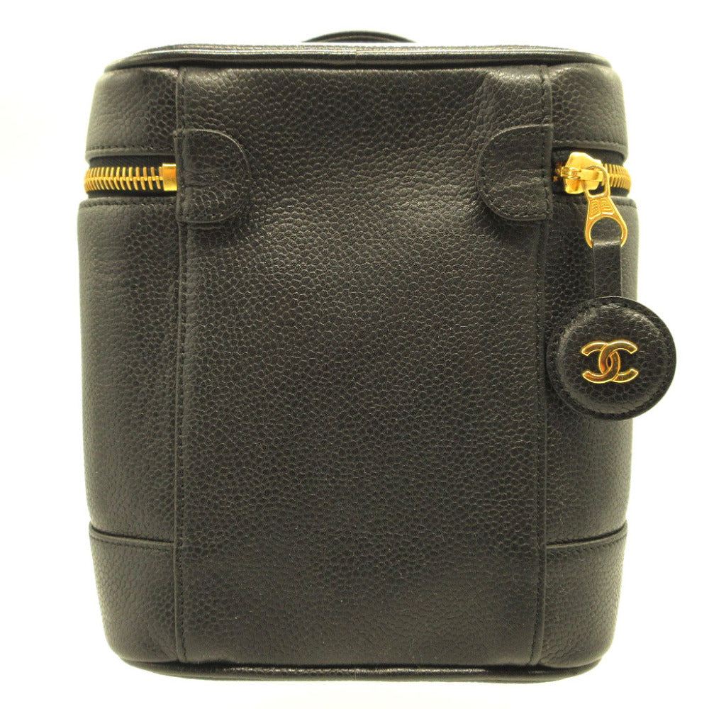 CHANEL Handbag Caviar skin black vanity vertical Women