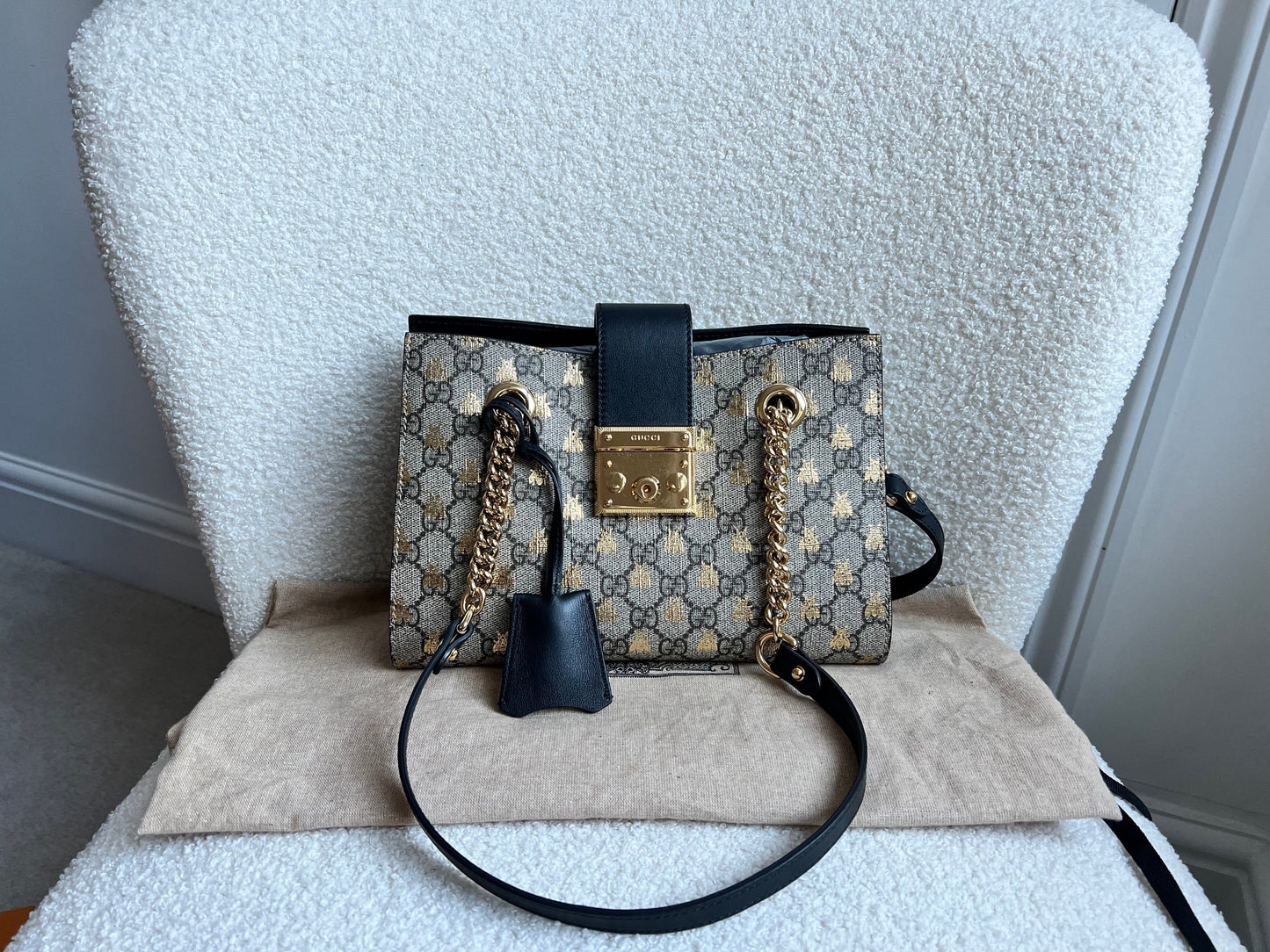 Gucci Supreme Bee Small Padlock Tote