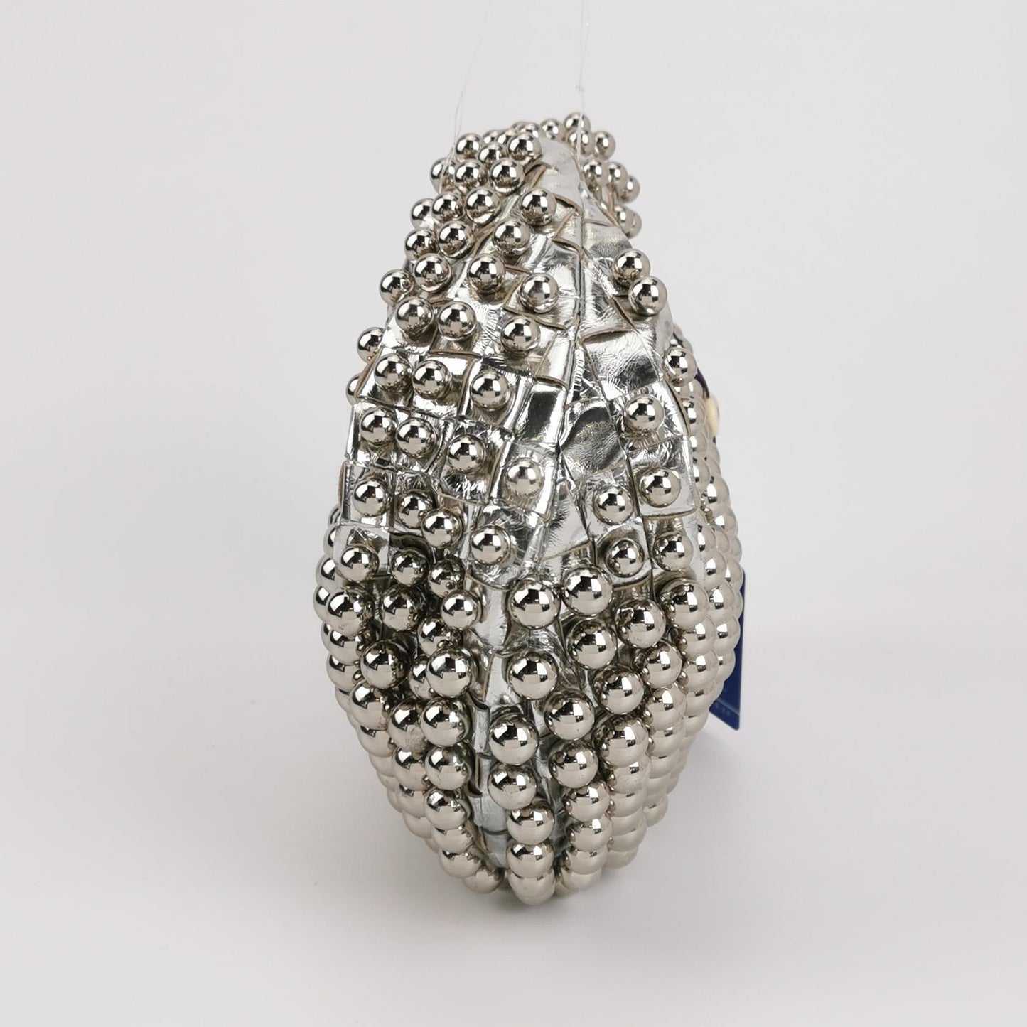 Bottega Veneta Jodie Mini Silver Leather Metallic Studded Rare