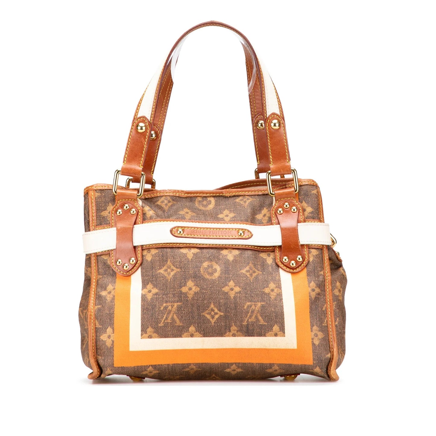 Brown Louis Vuitton Limited Edition Monogram Tisse Rayures PM Handbag