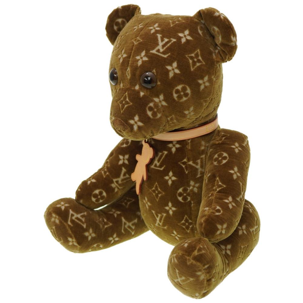 LOUIS VUITTON Plush Doll GI0739 Velor Brown Monogram Dudu Teddy Bear 2021 Limited Women