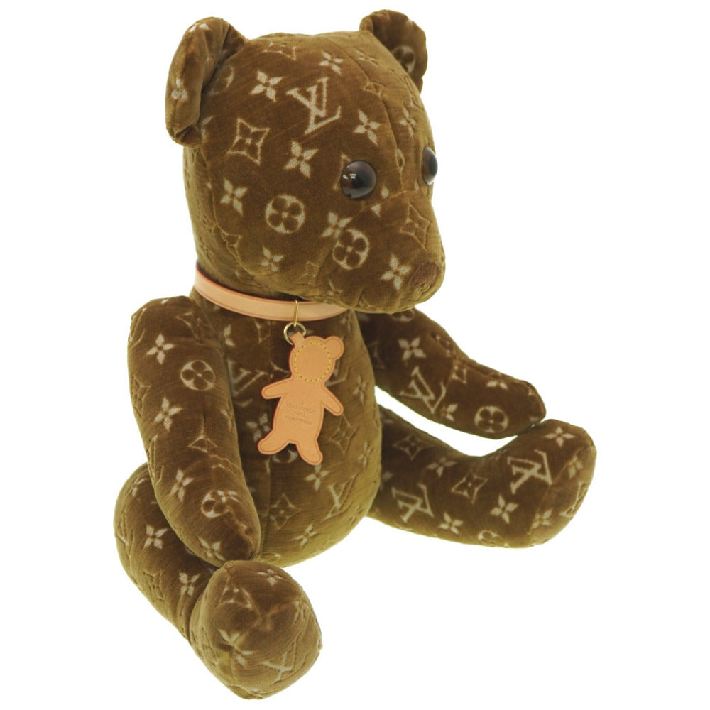 LOUIS VUITTON Plush Doll GI0739 Velor Brown Monogram Dudu Teddy Bear 2021 Limited Women