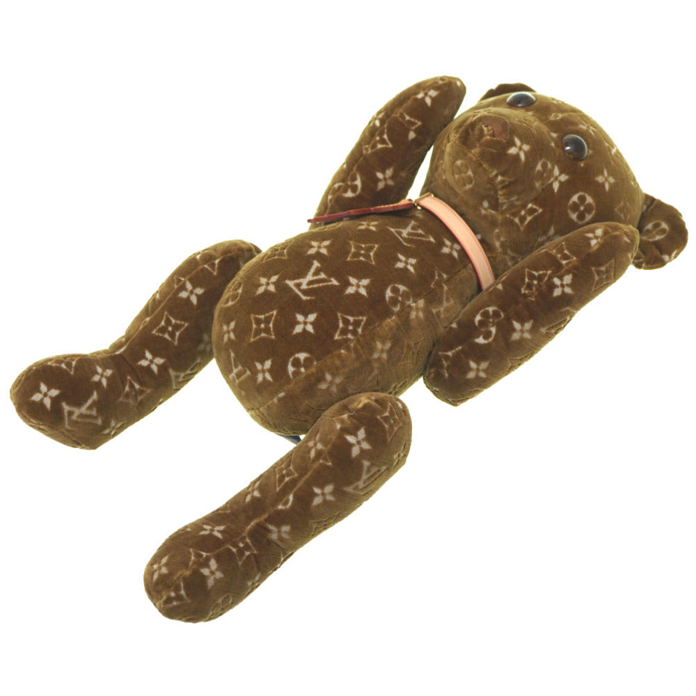 LOUIS VUITTON Plush Doll GI0739 Velor Brown Monogram Dudu Teddy Bear 2021 Limited Women