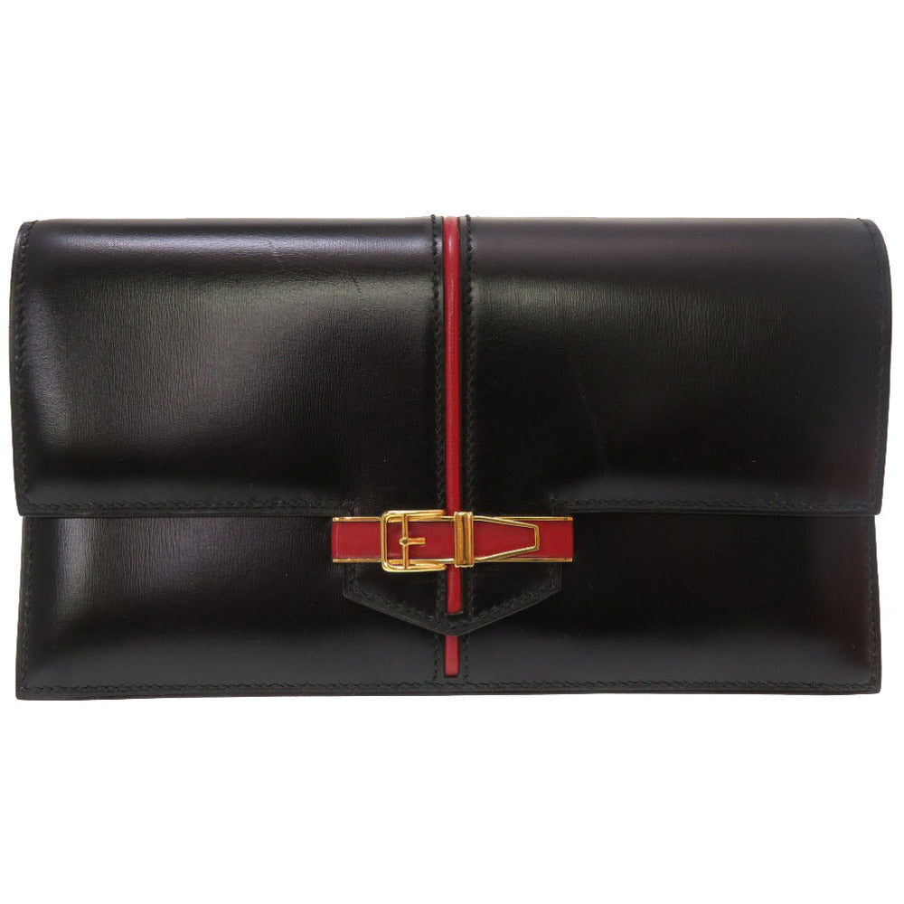 HERMES Clutch bag Box scarf black Etribert