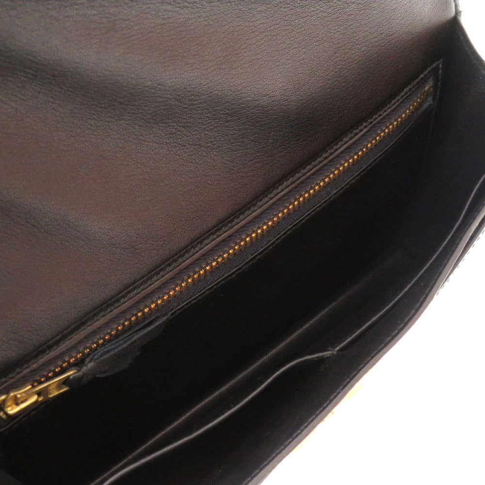 HERMES Clutch bag Box scarf black Etribert