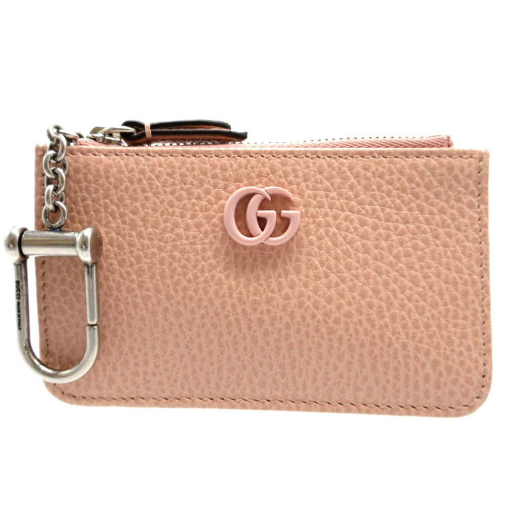 GUCCI Coin case 701070 leather pink Double G Women