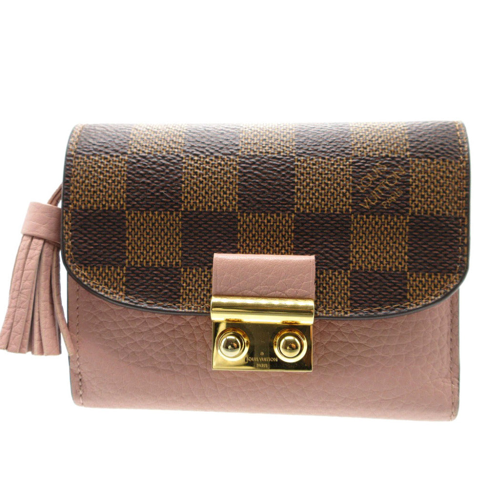 LOUIS VUITTON Tri-fold wallet N60208 Damier canvas, leather Magnolia Compact wallet Damier Portefeuille Croisette Women