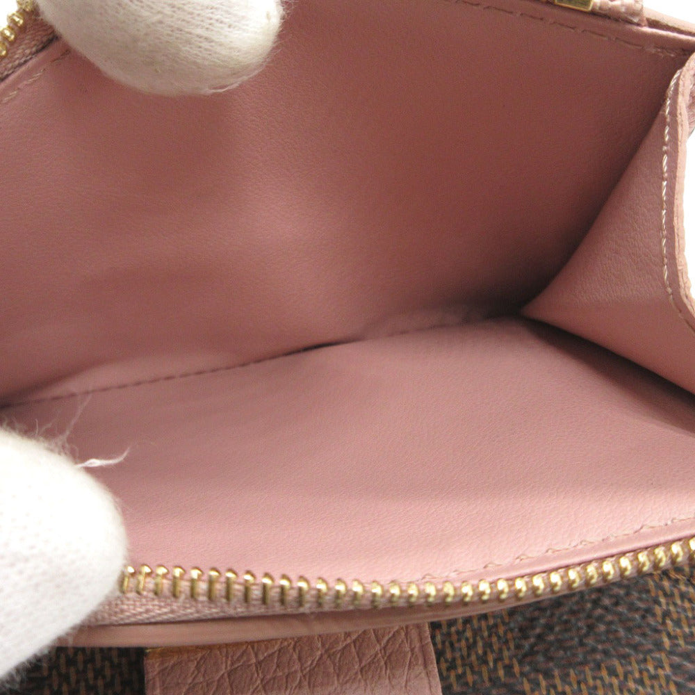 LOUIS VUITTON Tri-fold wallet N60208 Damier canvas, leather Magnolia Compact wallet Damier Portefeuille Croisette Women