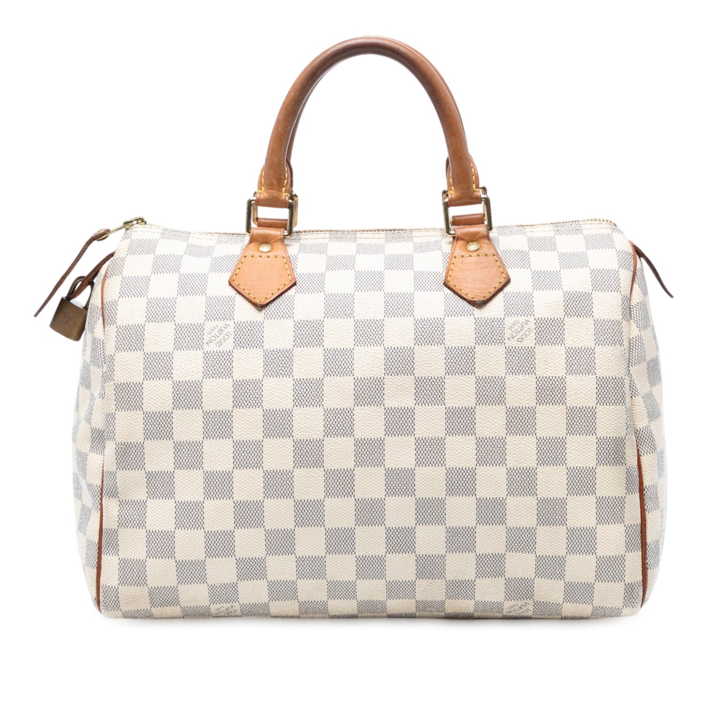 White Louis Vuitton Damier Azur Speedy 30 Boston Bag
